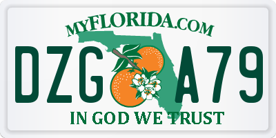 FL license plate DZGA79