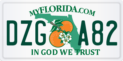 FL license plate DZGA82