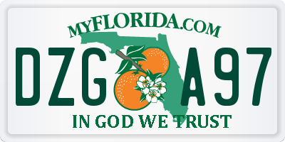 FL license plate DZGA97