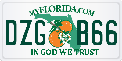 FL license plate DZGB66