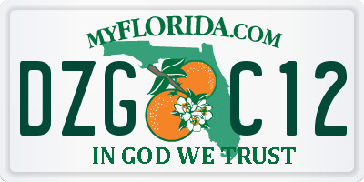 FL license plate DZGC12