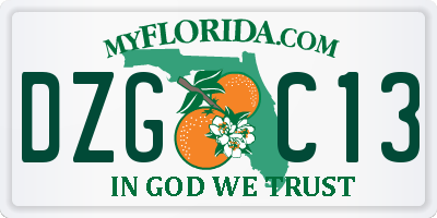 FL license plate DZGC13
