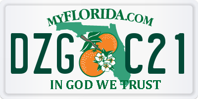 FL license plate DZGC21