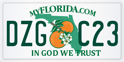 FL license plate DZGC23