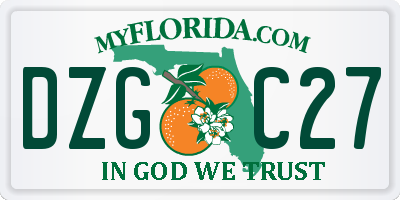 FL license plate DZGC27