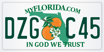 FL license plate DZGC45