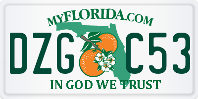 FL license plate DZGC53