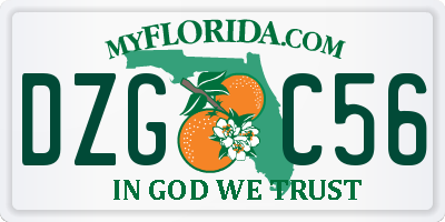 FL license plate DZGC56