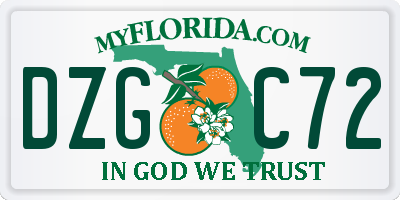 FL license plate DZGC72