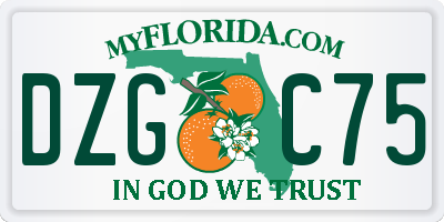 FL license plate DZGC75