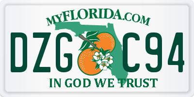 FL license plate DZGC94