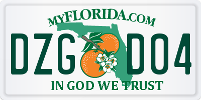 FL license plate DZGD04