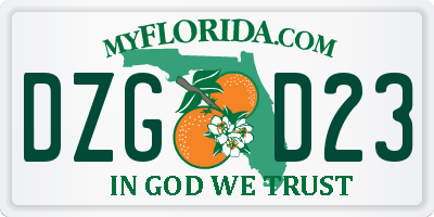 FL license plate DZGD23