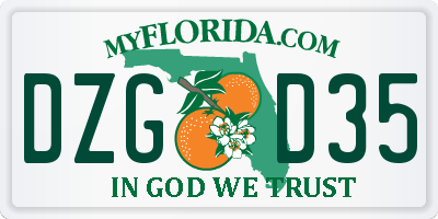 FL license plate DZGD35