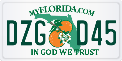 FL license plate DZGD45