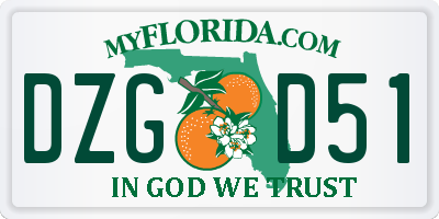 FL license plate DZGD51