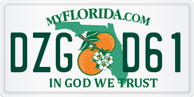 FL license plate DZGD61