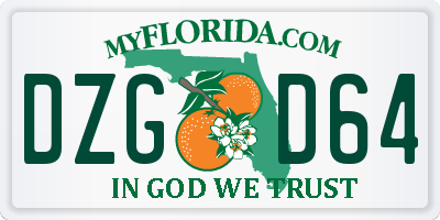 FL license plate DZGD64