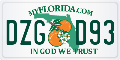FL license plate DZGD93