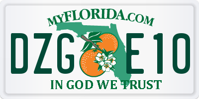 FL license plate DZGE10