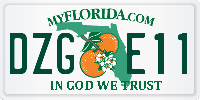 FL license plate DZGE11