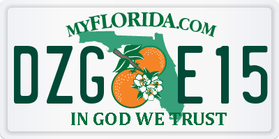 FL license plate DZGE15