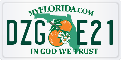 FL license plate DZGE21