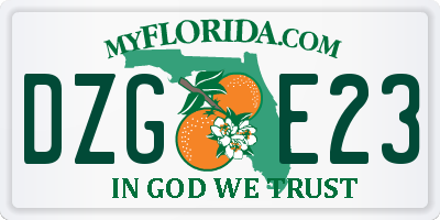 FL license plate DZGE23