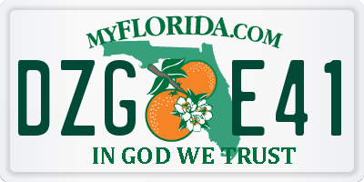 FL license plate DZGE41