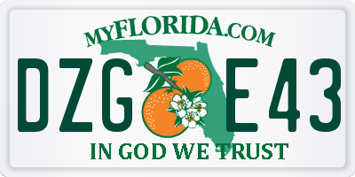 FL license plate DZGE43