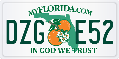 FL license plate DZGE52