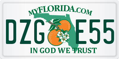 FL license plate DZGE55