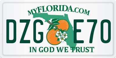 FL license plate DZGE70