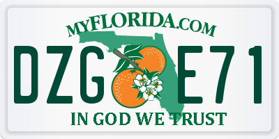 FL license plate DZGE71