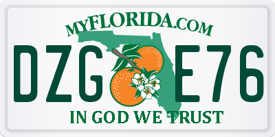 FL license plate DZGE76