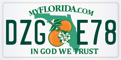 FL license plate DZGE78