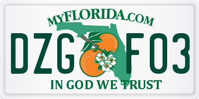 FL license plate DZGF03