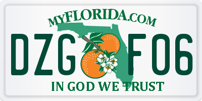FL license plate DZGF06