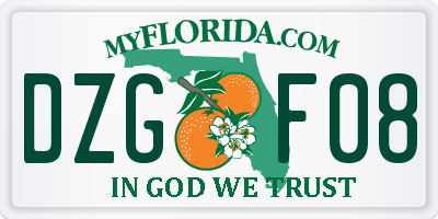 FL license plate DZGF08