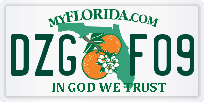 FL license plate DZGF09