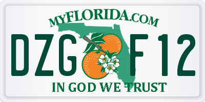 FL license plate DZGF12
