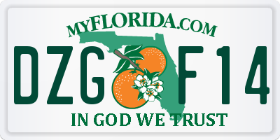 FL license plate DZGF14