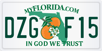 FL license plate DZGF15