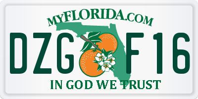 FL license plate DZGF16