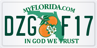 FL license plate DZGF17