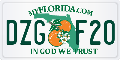FL license plate DZGF20