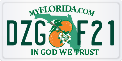 FL license plate DZGF21