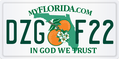 FL license plate DZGF22