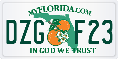FL license plate DZGF23