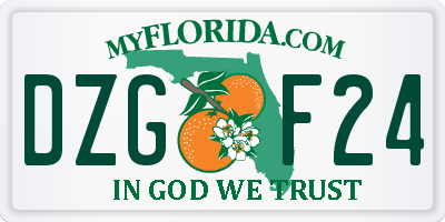 FL license plate DZGF24
